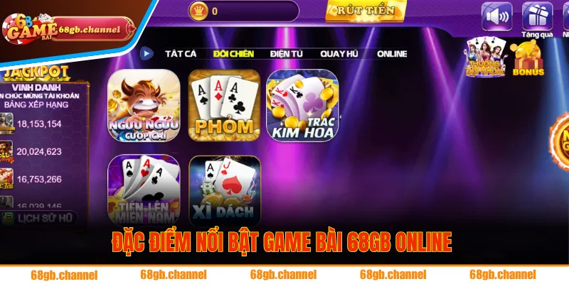 Đặc điểm nổi bật khi tham gia vào sân chơi game bài 68GB online
