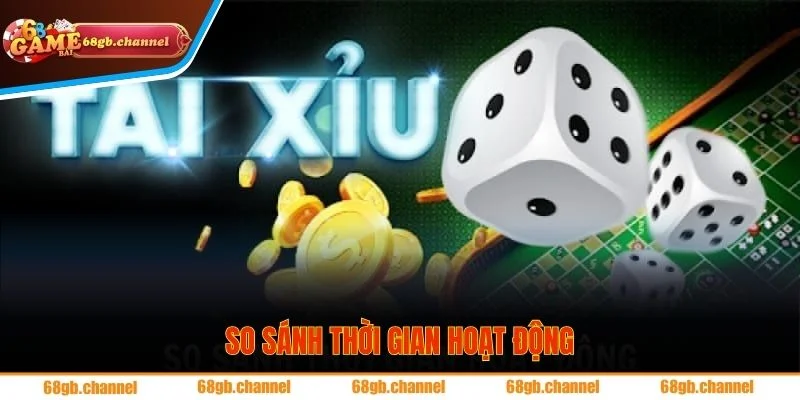 So sánh thời gian hoạt động của tài xỉu MD5 và Live